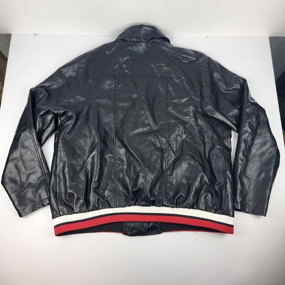 New Look Women's Black Faux Leather Jacket Coat Size 1X - Picture 12 of 14